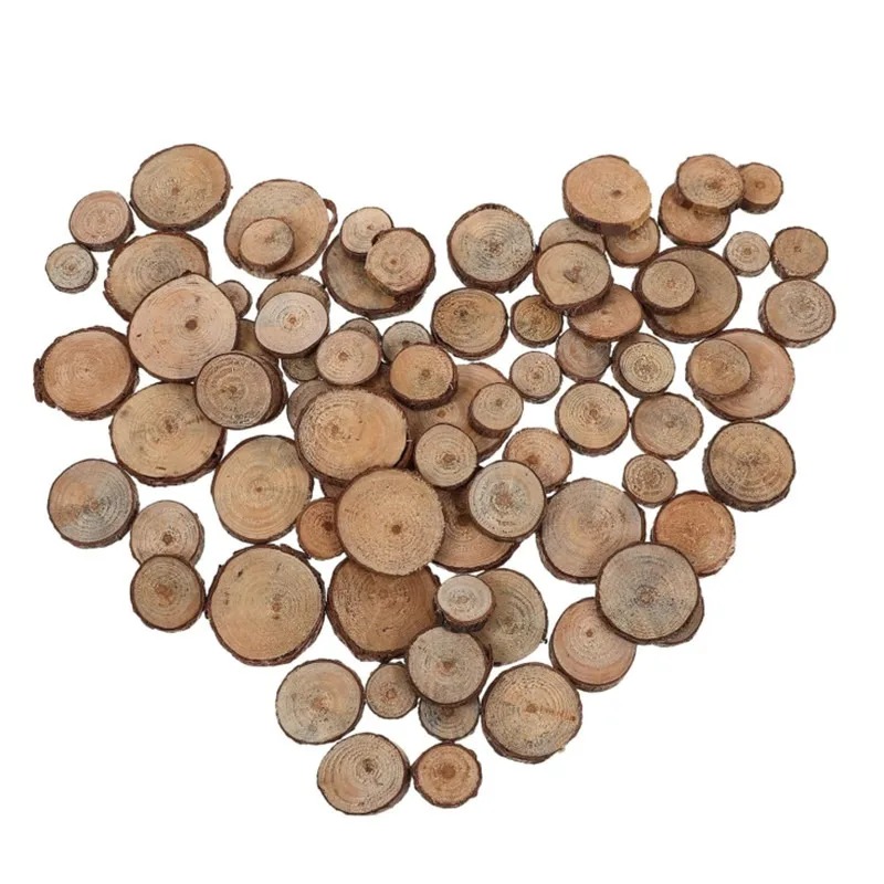 Oud Wood Chip - 30PCS 1-3CM Unfinished Wood Slices for