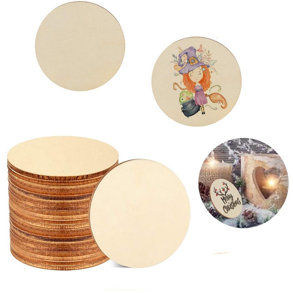 Oud Wood Chip - 5-100Pcs Unfinished Round Wood Slices 1cm-10cm