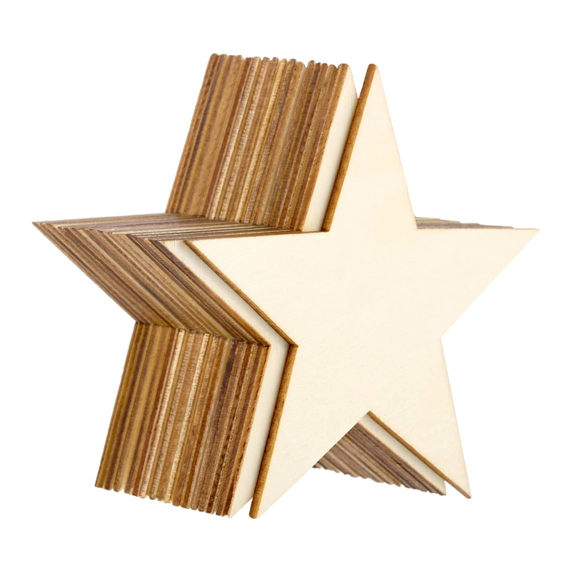 Oud Wood Chip - Wood Star Shape Unfinished Blank Stars
