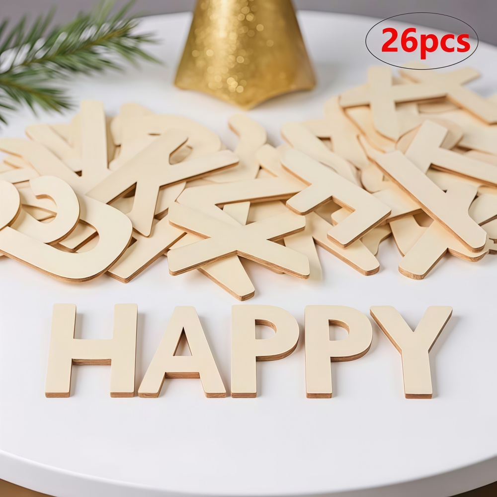 26pcs Designable Wood Letters  - Oud Wood Chip recension och pris