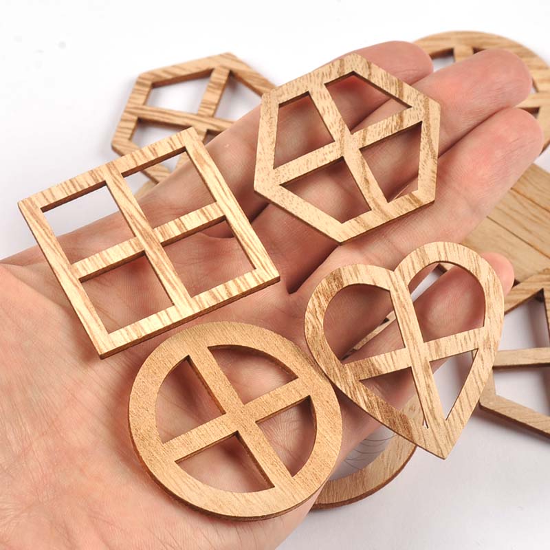 25Pcs 30-45mm Round/Heart/Hexa - Oud Wood Chip recension och pris
