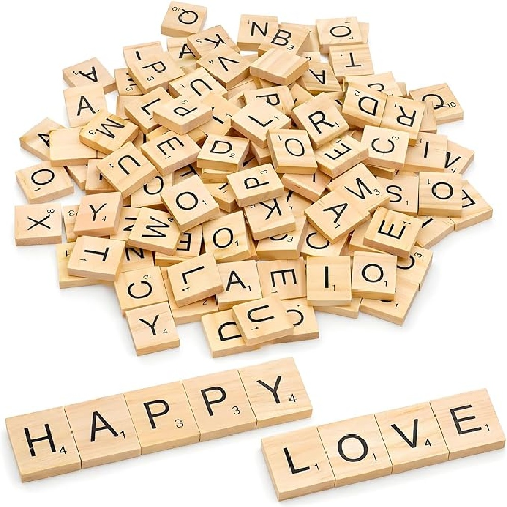 100PCS  Wooden Letter English  - Oud Wood Chip recension och pris