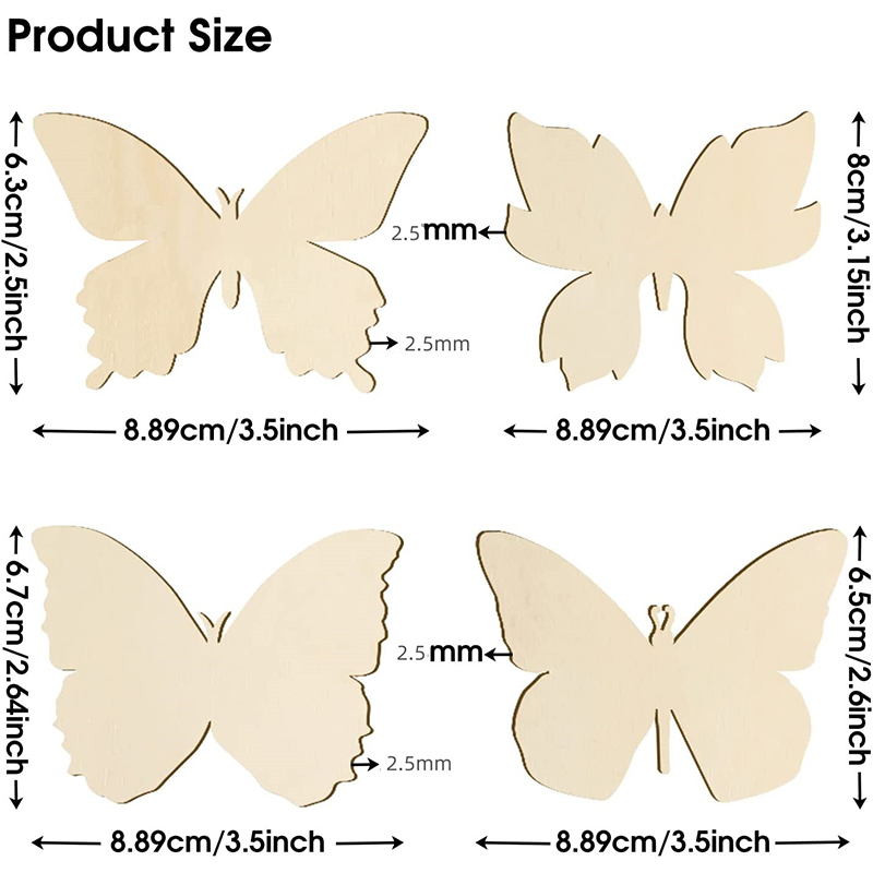 10pcs Wooden Butterfly Blank W - Oud Wood Chip recension och pris