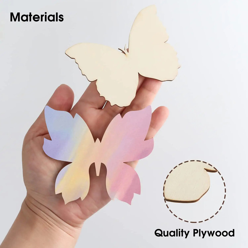 10pcs Wooden Butterfly Blank W - Oud Wood Chip recension och pris