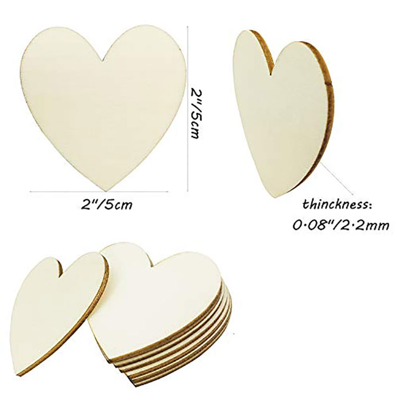 3-100Pcs Unfinished Wooden Hea - Oud Wood Chip recension och pris