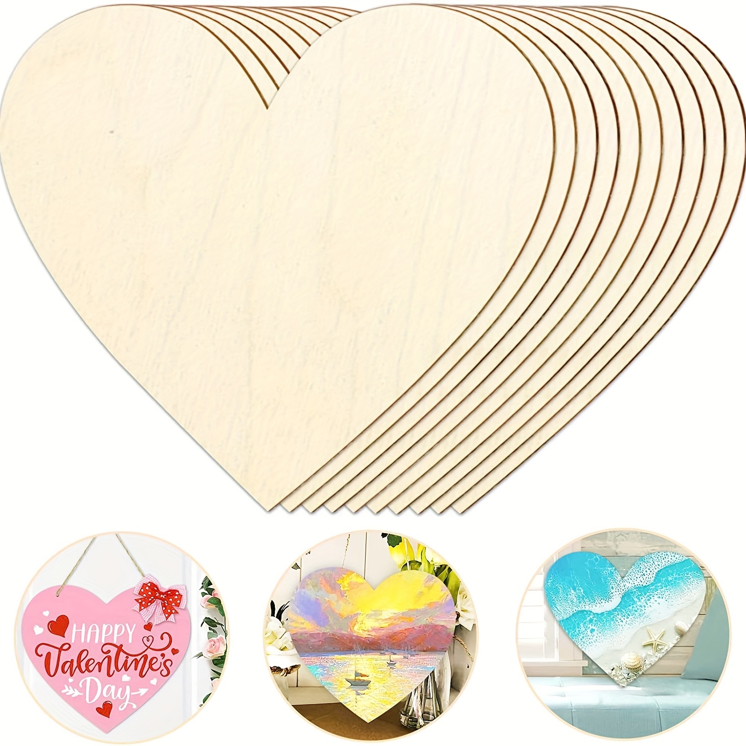 2Pcs 12Inch Blank Heart Cutout - Oud Wood Chip recension och pris