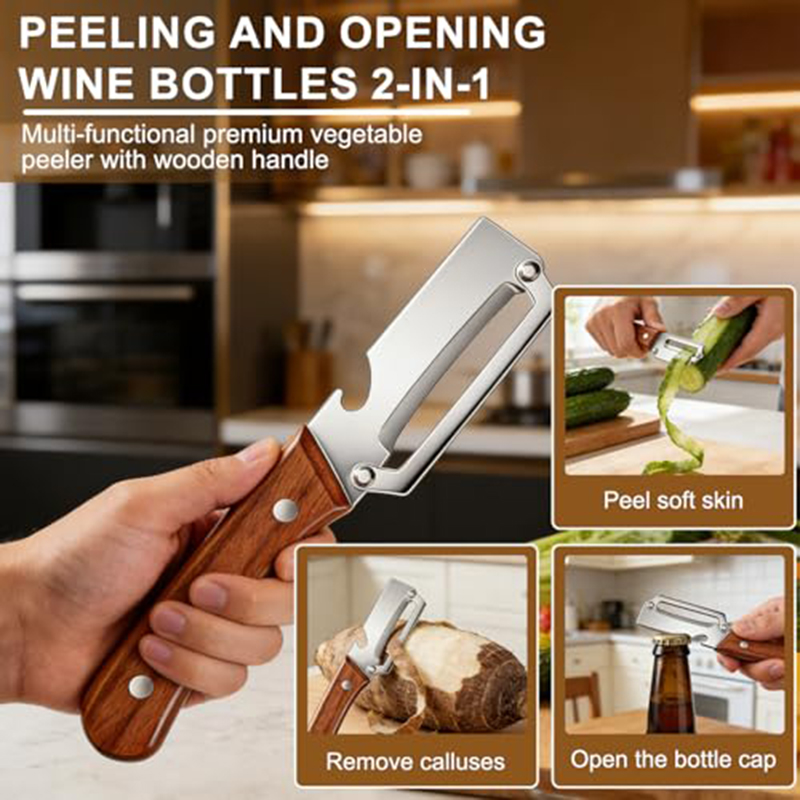 Stainless Steel Kitchen Peeler - Oud Wood Chip recension och pris