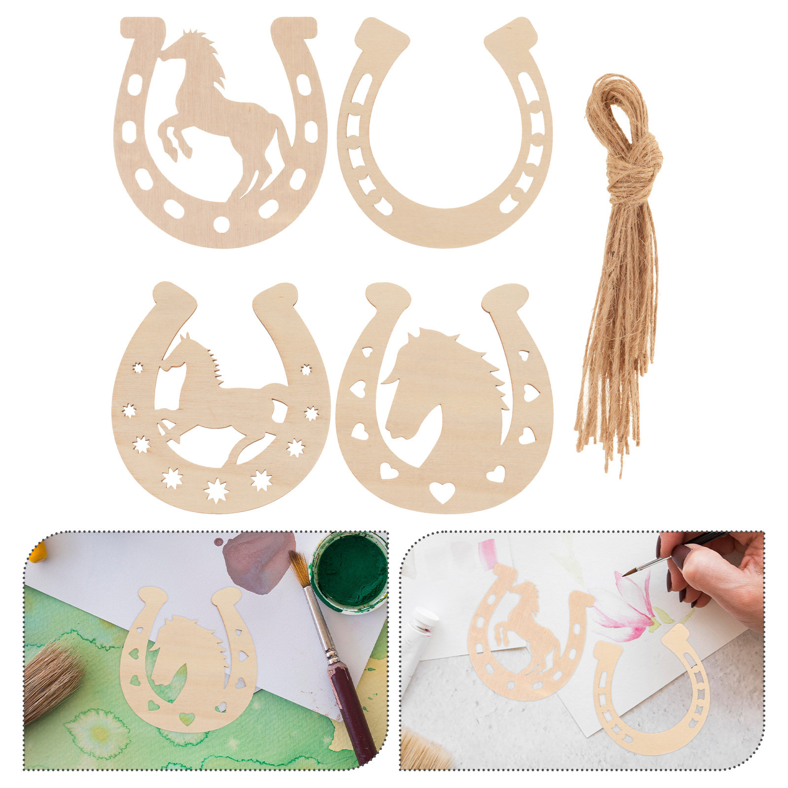 24Pcs Wood Horseshoe Shape Sli - Oud Wood Chip recension och pris