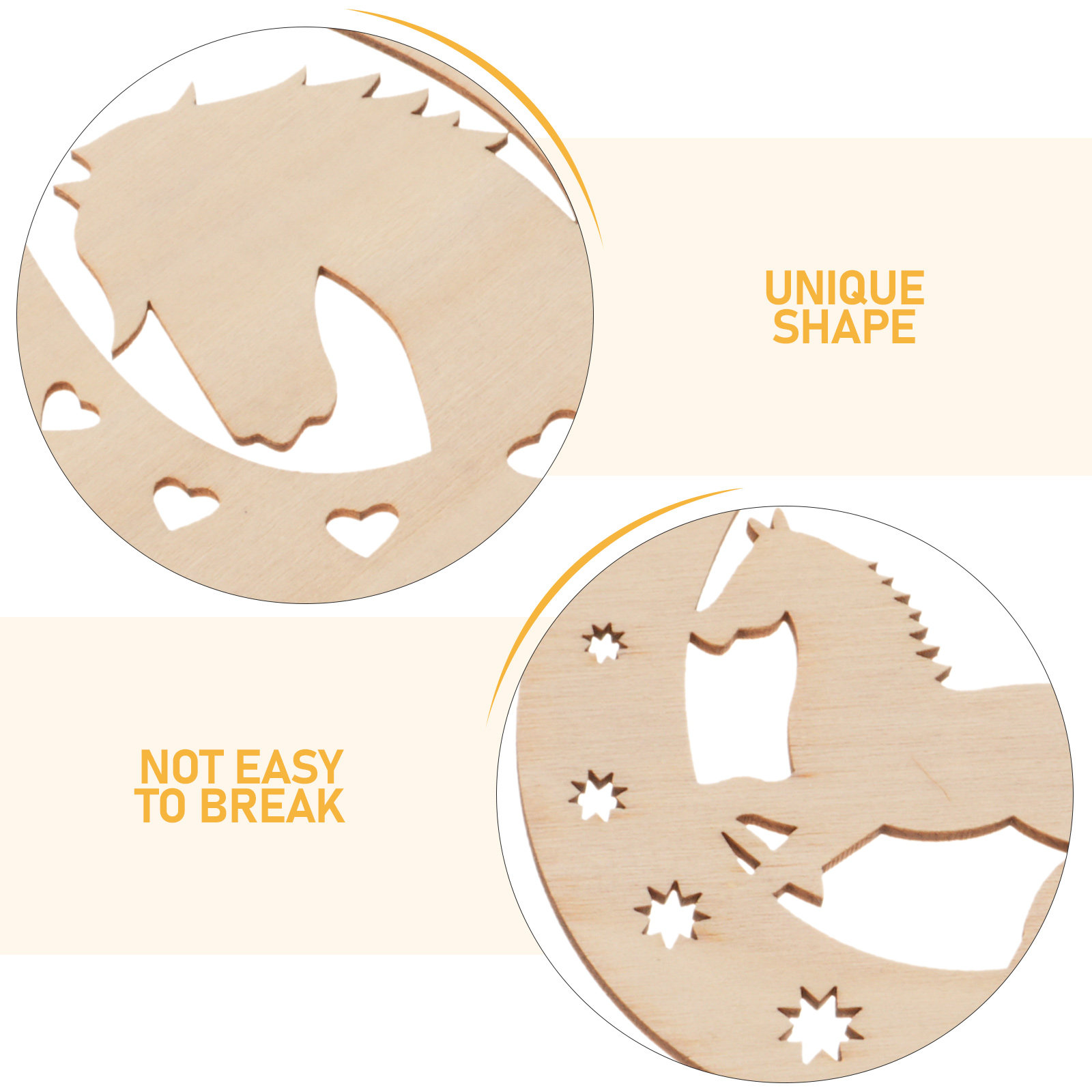24Pcs Wood Horseshoe Shape Sli - Oud Wood Chip recension och pris