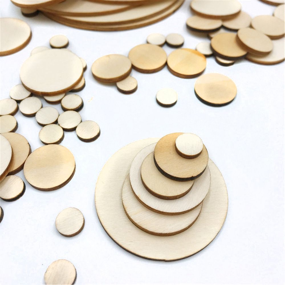 5-100Pcs Unfinished Round Wood - Oud Wood Chip recension och pris