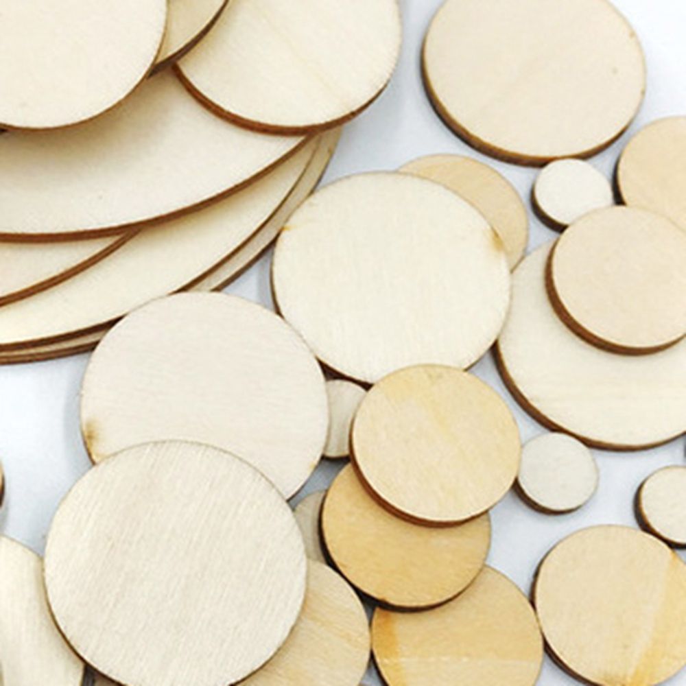 5-100Pcs Unfinished Round Wood - Oud Wood Chip recension och pris